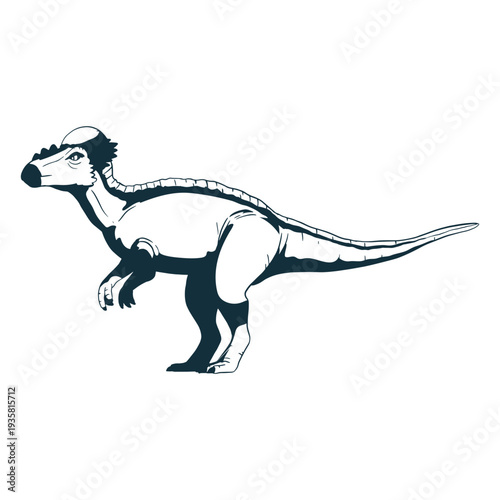 Drawn pachycephalosaurus dinosaur