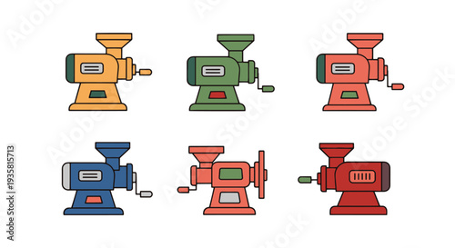 Grinder Machine Line art abstract colorful illustration