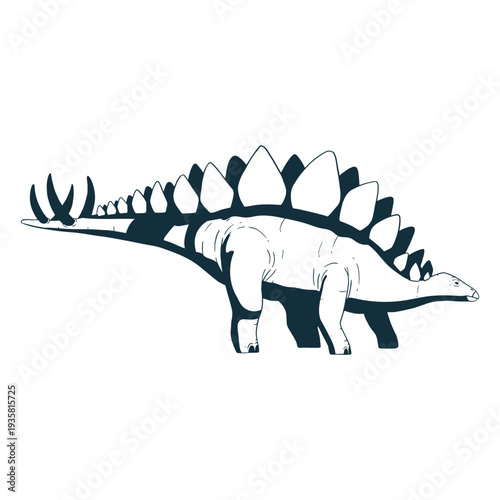 Drawn stegosaurus dinosaur