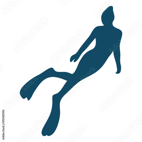 Scuba girl silhouette
