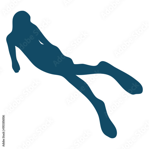 Underwater silhouette girl