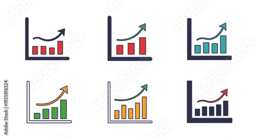 Growth chart Line art vector abstract smooth modern illustration