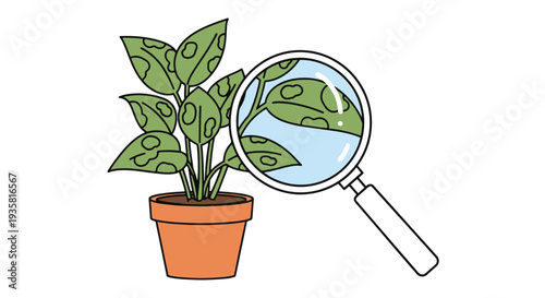 plant disease Line art clean modern color vector