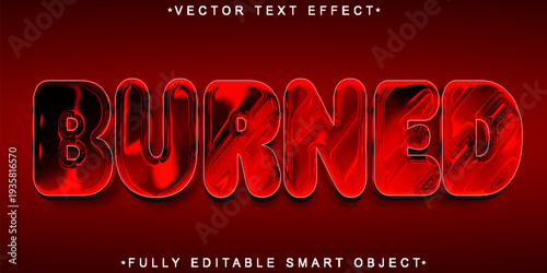 Burned Fire Damage Typography Vector Fully Editable Smart Object Text Effect