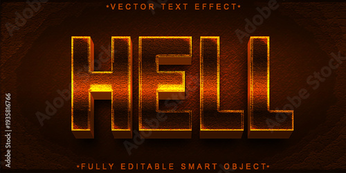  Hell Dark Fire Typography Vector Fully Editable Smart Object Text Effect