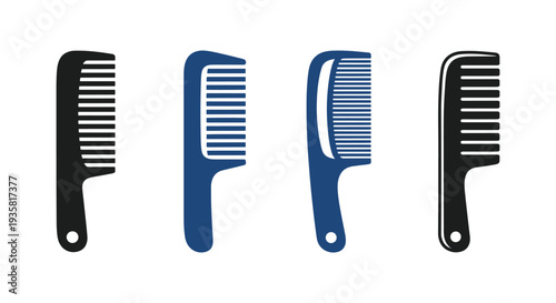 Hair Comb Line art vector set soft colorful abstract illustration