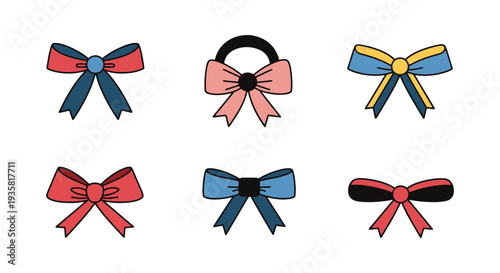 Hair Ribbon Line art vector soft tone design