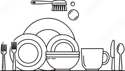 Table setting with dishware and utensils