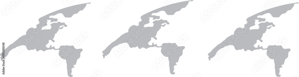 Fototapeta premium Simple grey world map vector illustration minimalist flat design for global business and international c