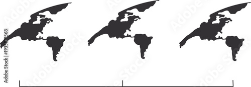 Minimalist silhouette map of the Americas a simple vector graphic for global business and geographical 