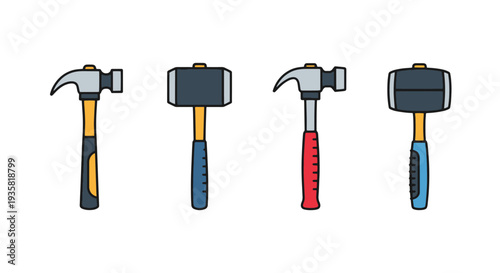 Hammer Line art dynamic abstract color vector