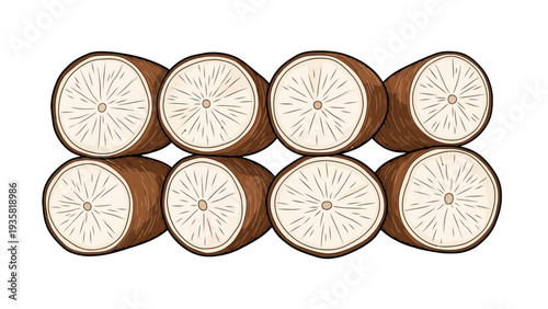 Cut Logs Stacked Together.