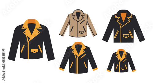 Leather Jacket Line art vector colorful digital color