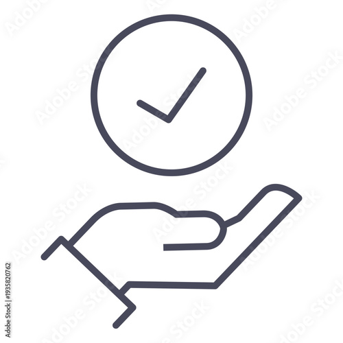 Hand with tick icon
