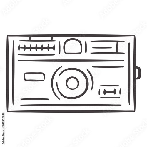 Vintage camera stroke icon