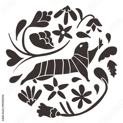 Otomi style prairie dog silhouette