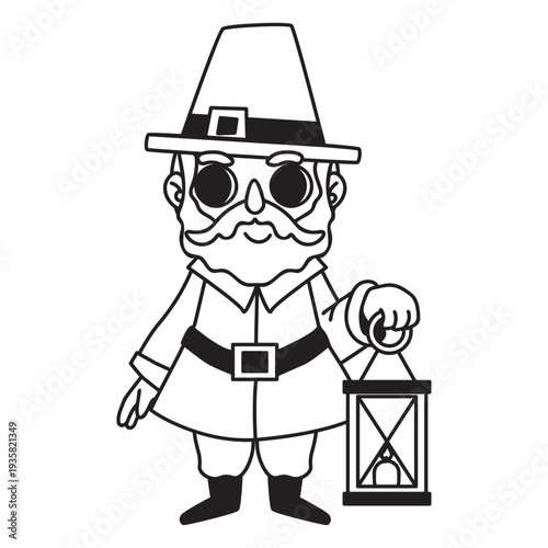 Pilgrim man with lantern vinyl