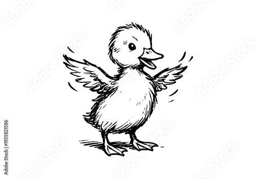 Ducklings Hand Drawn Illustration Vector by AZ for Books, Arts, Design and Decoration Graphic Asset