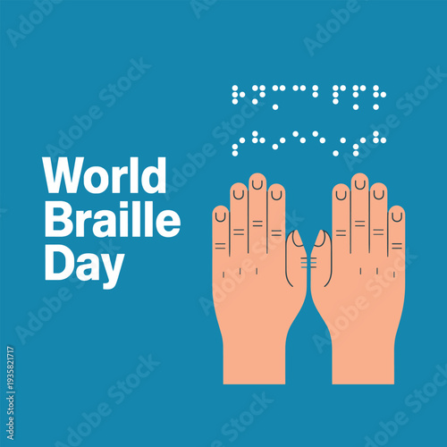 World Braille Day Celebration with Hands Reading Raised Dots Symbolizing Inclusivity and Accessibility