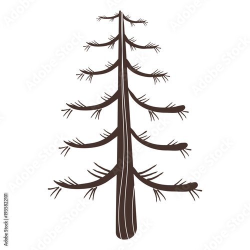 Bare autumn tree cartoon