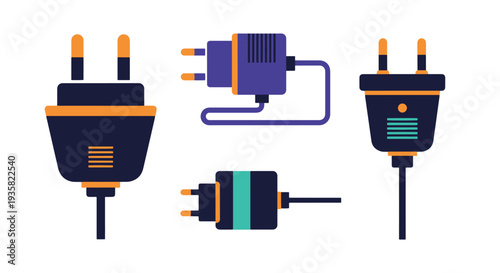 Power Adapter Line creative shape color illustration