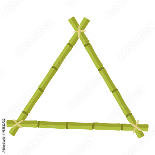 Bamboo frames design triangle icon