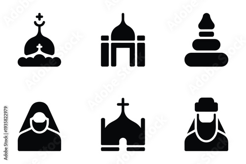 Religious Symbols and Figures Icon Collection
