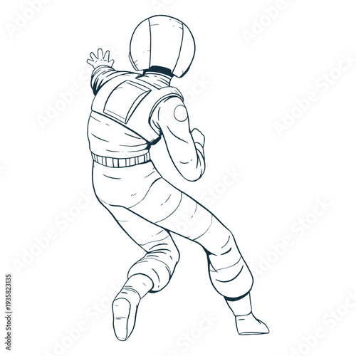 Back view astronaut drawn
