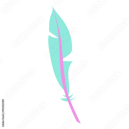 Boho shape blue feather