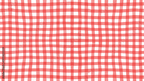 Red and white checkered pattern resembling a picnic tablecloth
