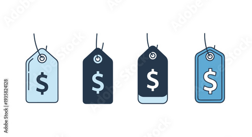 Price Tag Line art clean abstract illustration