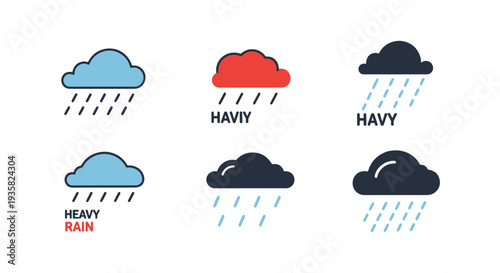 Heavy rain Line art vector clean color artwork