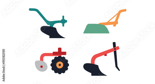 Plough blade Line art vector modern color design illustration
