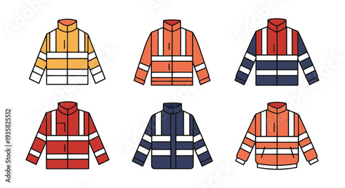 High Visibility Jacket Line creative modern art vector