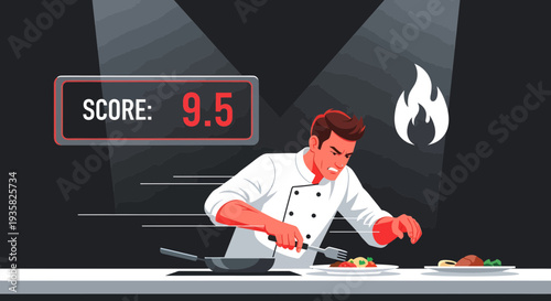 Chef Cooking Delicious Food With High Score.
