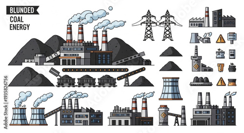 Coal power plant industrial energy production elements.