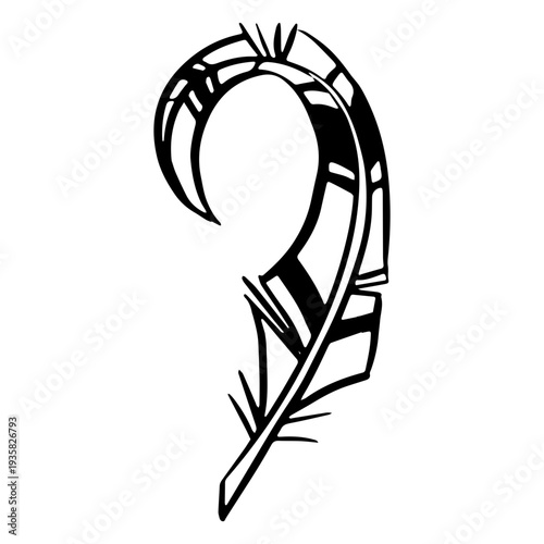 Curl at the end feather