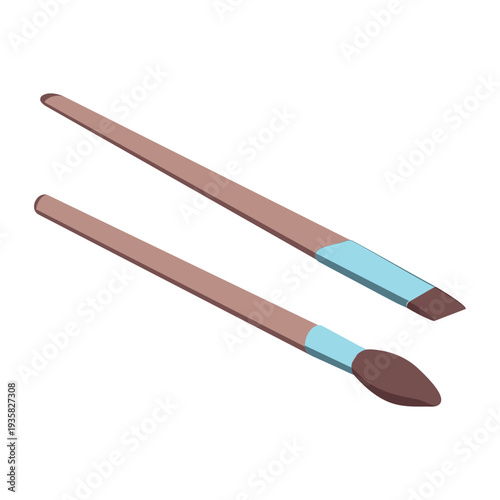 Makeup brushes isometric