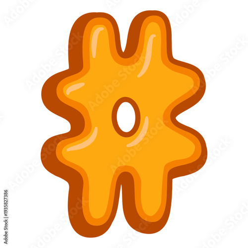 Hashtag symbol glossy