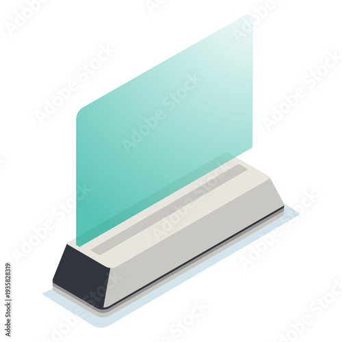 Large translucid monitor illustration