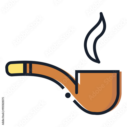 Smoking pipe stroke icon