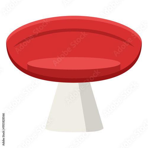 Furniture pop art stool red flat