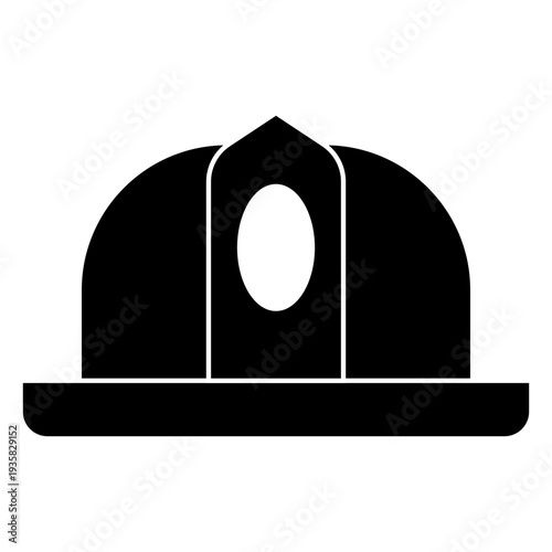 Firefighter helmet icon silhouette
