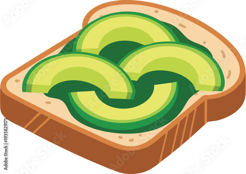 Avocado Toast Vector Illustration