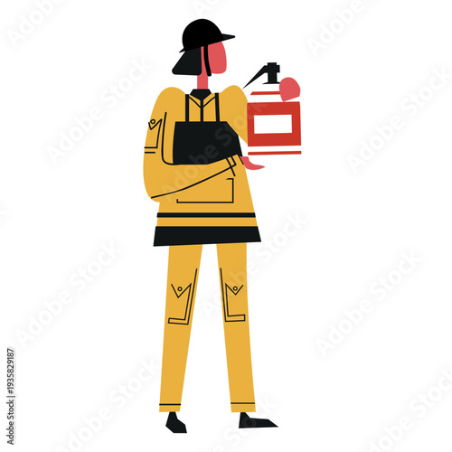 Flat firefighter fire extinquisher