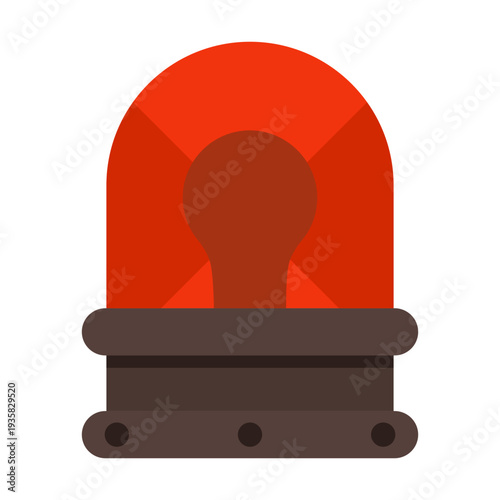 Warning light colorful flat
