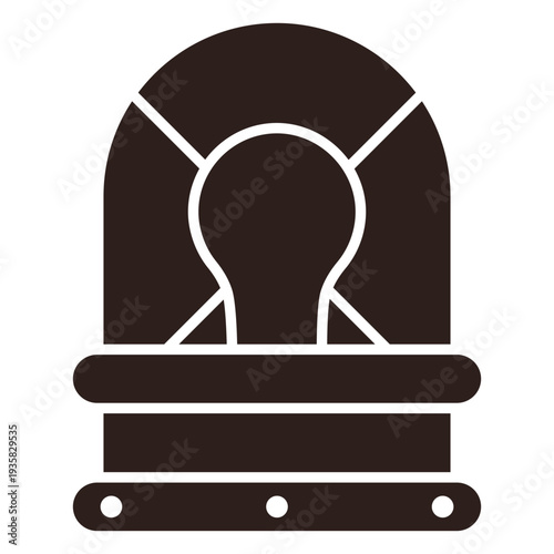 Warning light flat silhouette