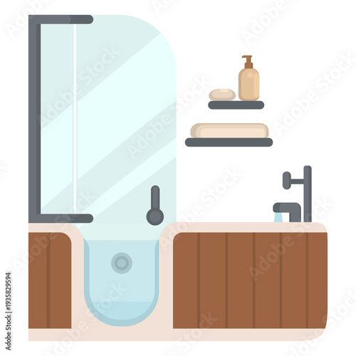 Bathroom bathtub flat