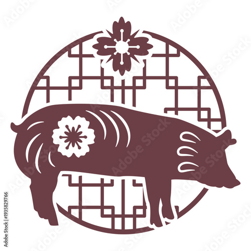 Chinese horoscope pig composition