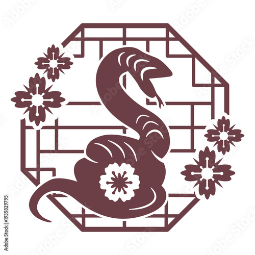 Chinese horoscope snake composition